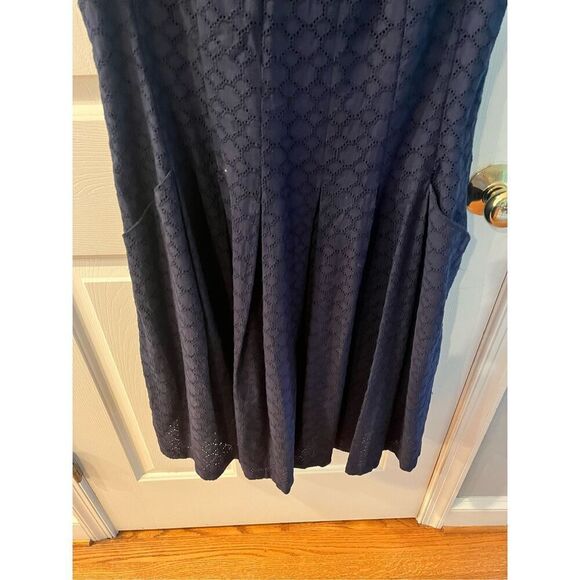 Lauren Ralph Lauren Navy Eyelet Lace Sun Dress sz 14 NWT - Picture 5 of 8
